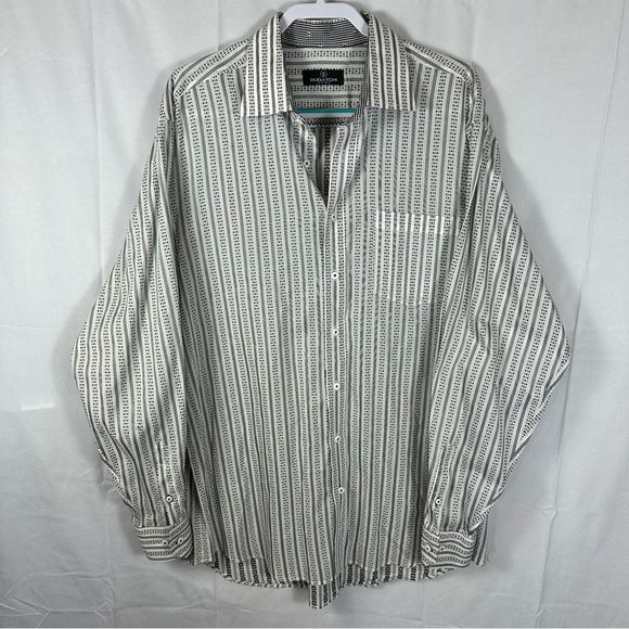 Bugatchi Other - Bugatchi UOMO Mens Black & White Patterned Button Up Dress Shirt XXL
